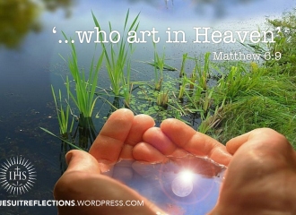 '...who art in Heaven' (hands holding water with a reflection of the moon)